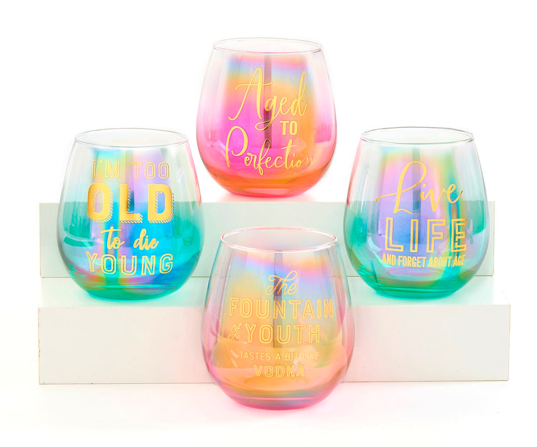 Birthday Colored Wine Glasses