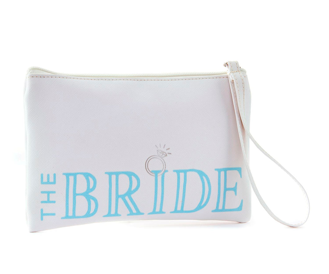 Bride Makeup Bag w/Wristlet Strap