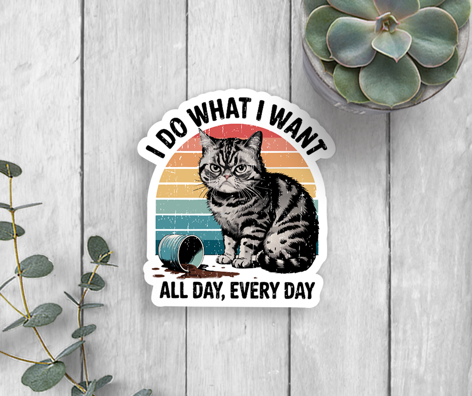 Cat I Do What I Want Vinyl Sticker