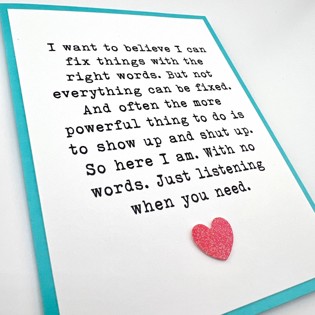 Fix it with the Right Words sympathy card