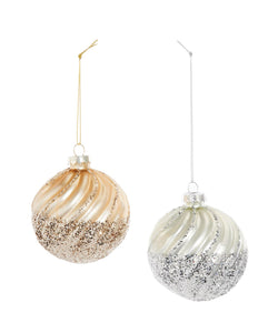 Sequined Glass Ball Ornament