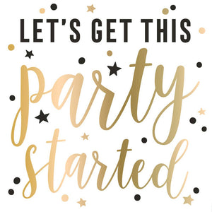 Fun Cocktail Napkins | Let's Get This Party - Foil - 20ct