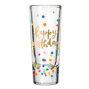 Happy Birthday Confetti Shot Glass | Happy Birthday