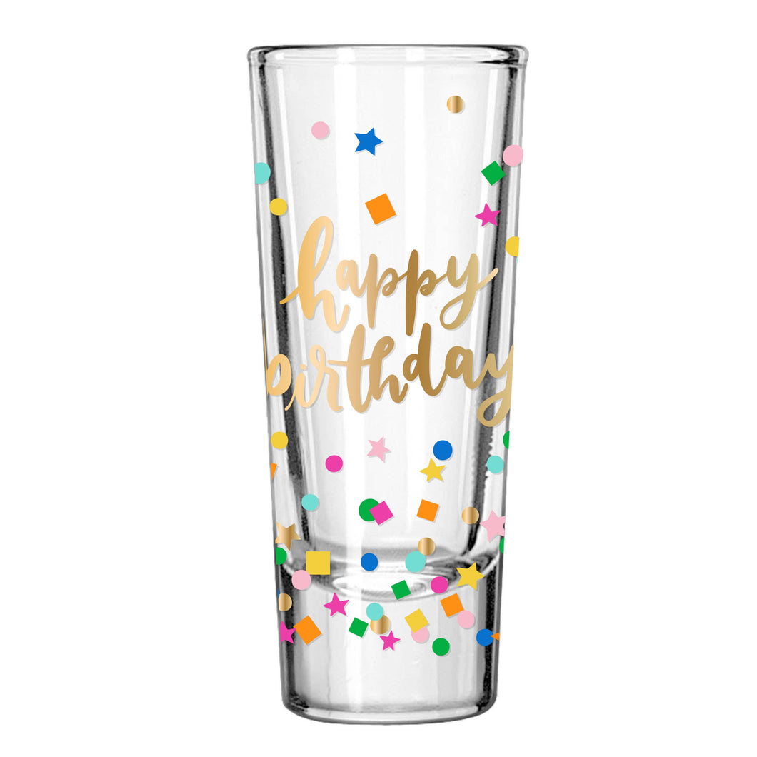 Happy Birthday Confetti Shot Glass | Happy Birthday