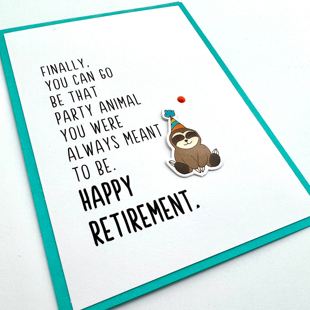 Retire Party Animal Card