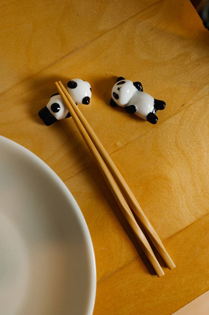 Porcelain Panda Chopstick Rests - Set of 2